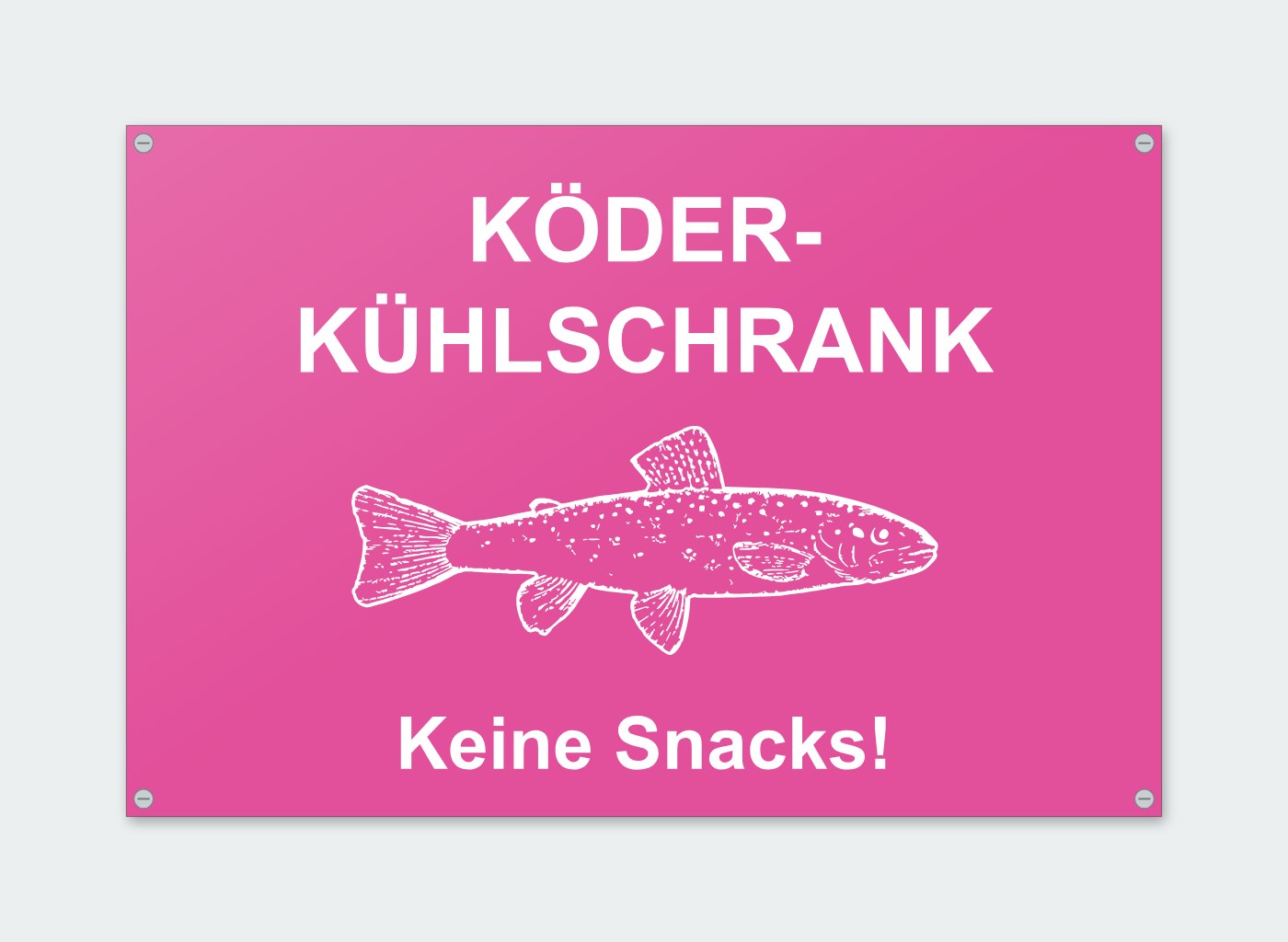 Schild „Köder-Kühlschrank – keine Snacks!“