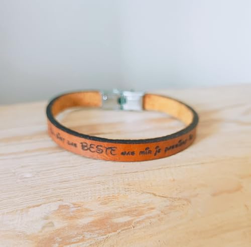 Echt-Leder-Armband mit Spruch