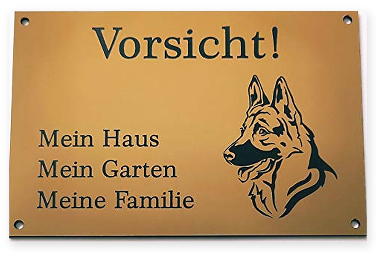 Warnschild Vorsicht Hunderasse