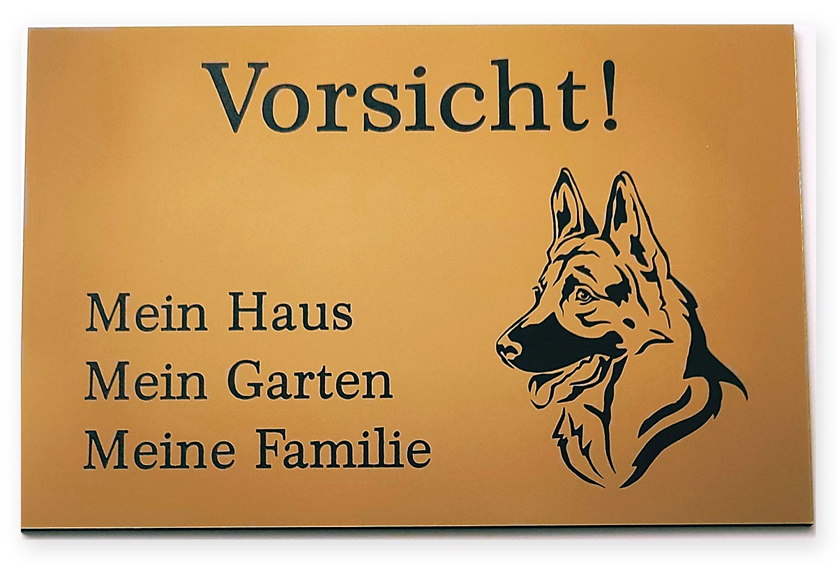 Warnschild Vorsicht Hunderasse