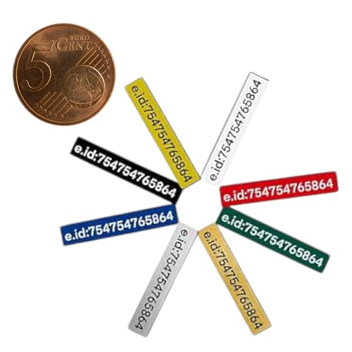 Drohnen-Schild E-ID Mini 20x5, 30x5 oder 40x10 mm mit abgerundeten Ecken, graviert