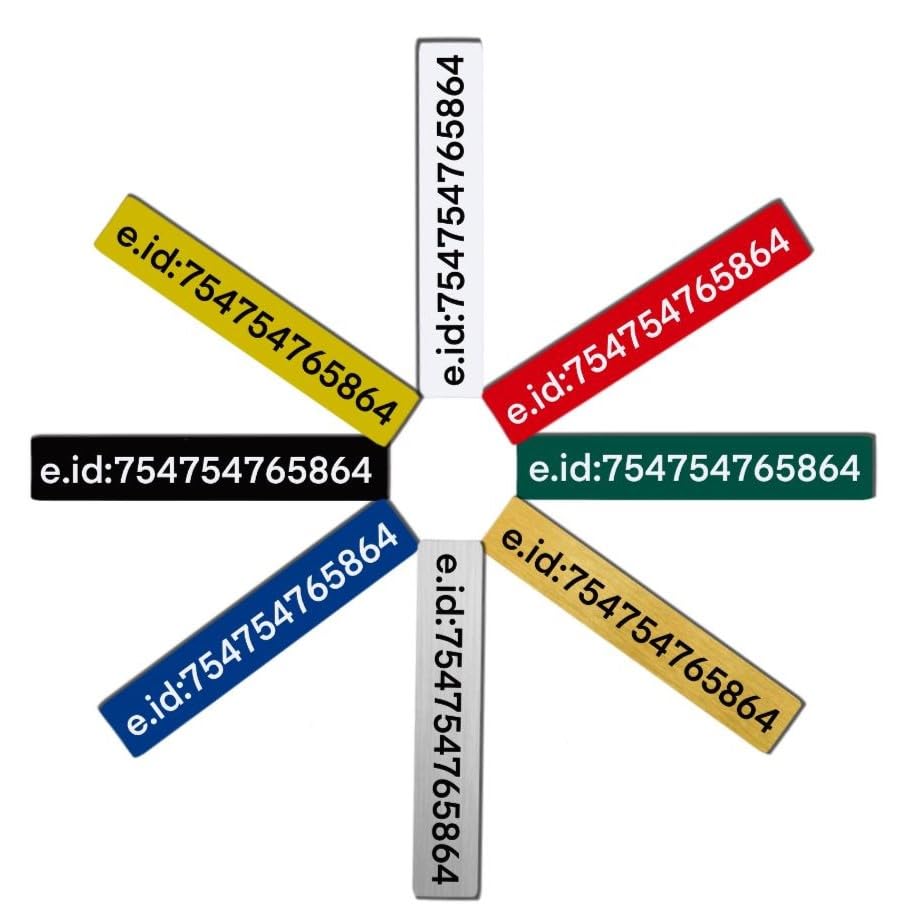 Drohnen-Schild E-ID Mini 20x5, 30x5 oder 40x10 mm mit abgerundeten Ecken, graviert