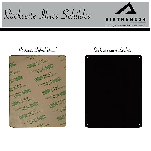 Hinweis Schild mit Wunschtext und Gravur aus Kunststoff - Personalisiertes Schild in verschiedenen Größen - 3 Farben zur Auswahl