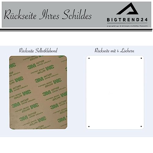 Hinweis Schild mit Wunschtext und Gravur aus Kunststoff - Personalisiertes Schild in verschiedenen Größen - 7 Farben zur Auswahl