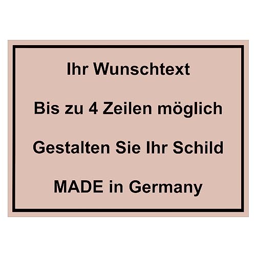 Hinweis Schild mit Wunschtext und Gravur aus Kunststoff - Rahmen - Personalisiertes Schild in verschiedenen Größen - 3 Farben zur Auswahl