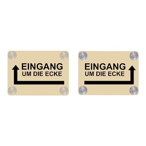 Saugnapfschild Eingang um die Ecke 200x150mm