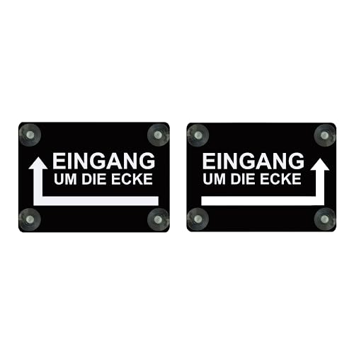 Saugnapfschild Eingang um die Ecke 200x150mm