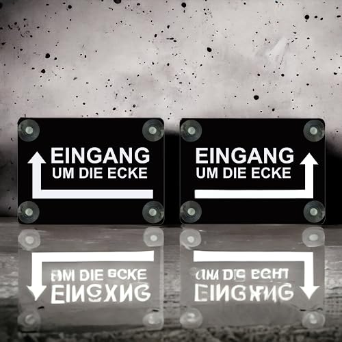 Saugnapfschild Eingang um die Ecke 200x150mm