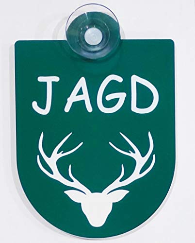 Hinweis Schild Saugnapfschild Forst Jagd Angler Jäger Gravur Grün Kunststoff 90x125mm