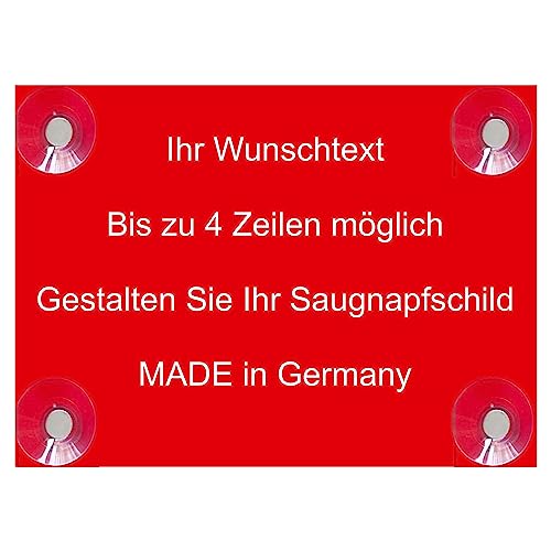 Saugnapfschild mit Wunschtext (Gravur)