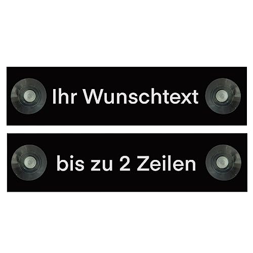 Saugnapfschild mit Wunschtext (Gravur)