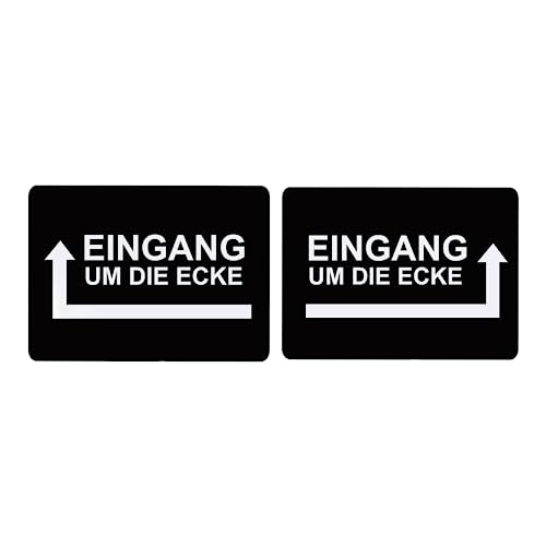 Hinweisschild Eingang um die Ecke Pfeil links/rechts selbstklebend