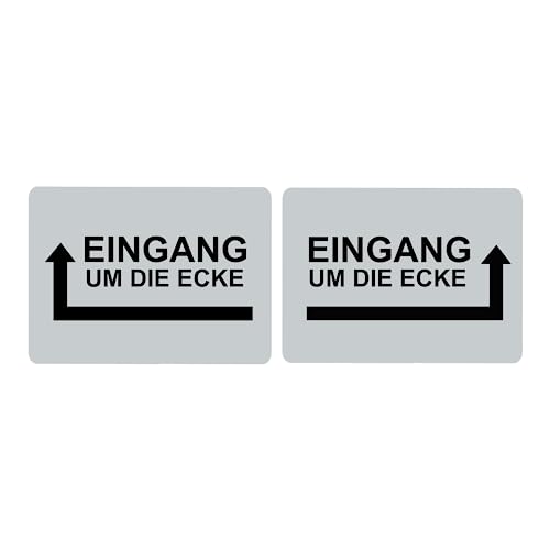 Hinweisschild Eingang um die Ecke Pfeil links/rechts selbstklebend