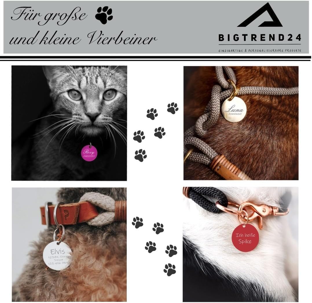 Personalisierte Hundemarke Herz oder Knochen, gravierbare Haustiermarke aus Aluminium, beidseitig beschriftbar