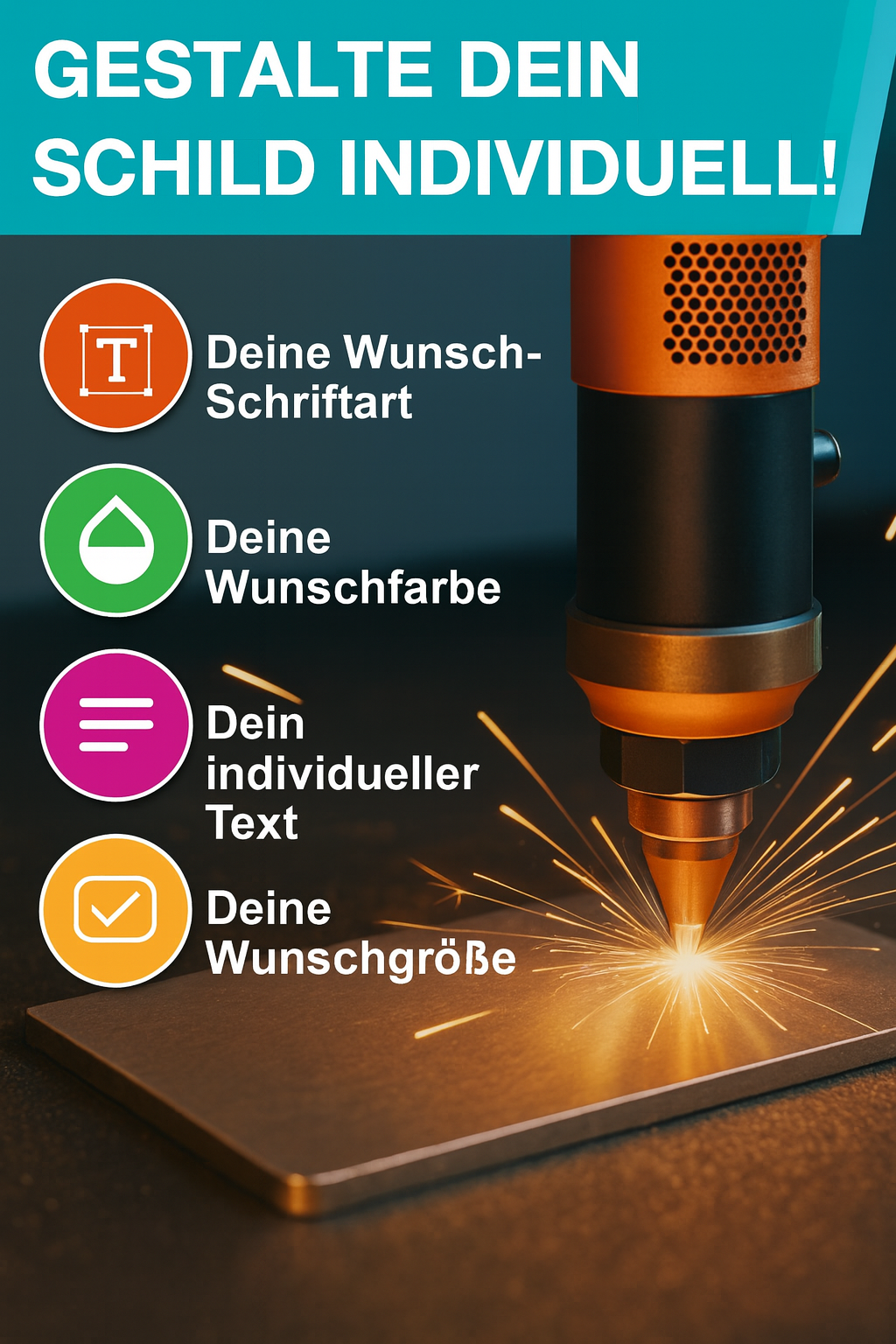 Klingelschild Türschild Briefkastenschild Namensschild Strich Mitte Individuelle Gravur Klebend 9 Farben