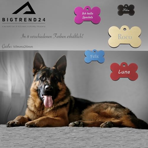 Personalisierte Hundemarke Herz oder Knochen, gravierbare Haustiermarke aus Aluminium, beidseitig beschriftbar