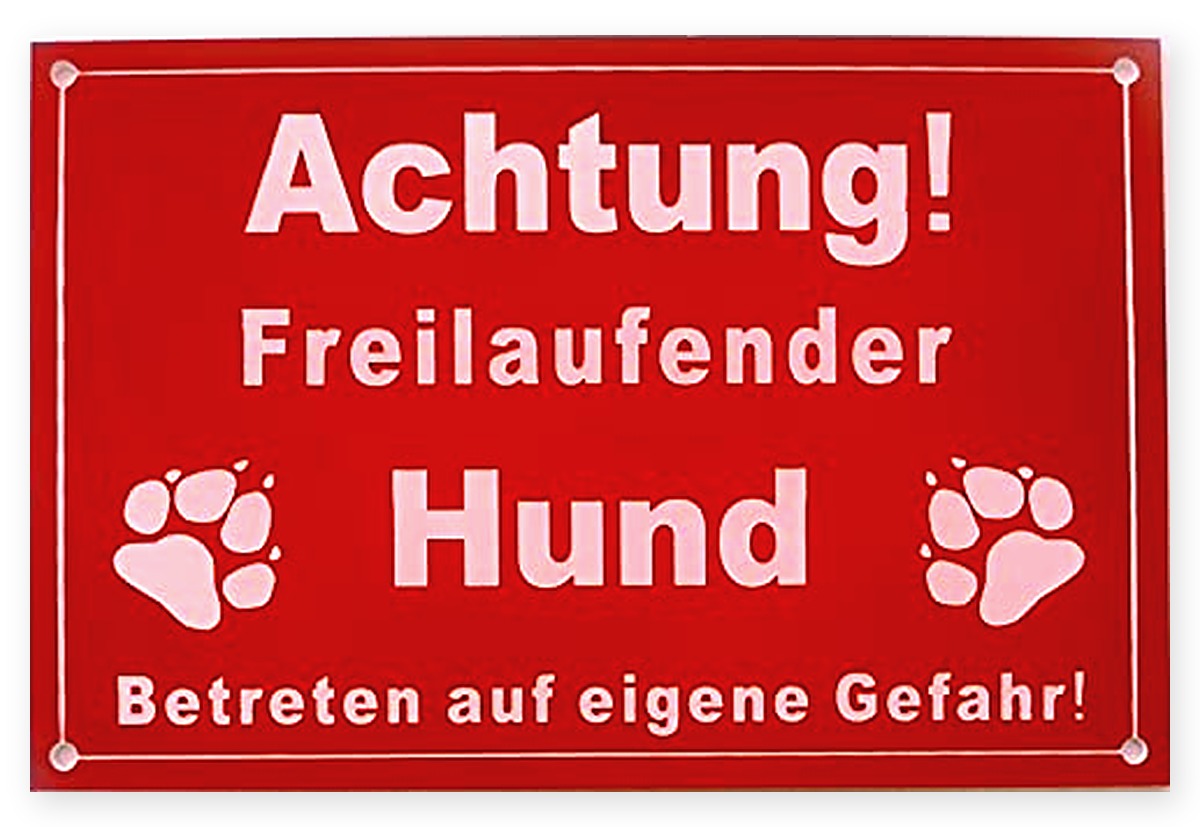 Warnschild Achtung Freilaufender Hund