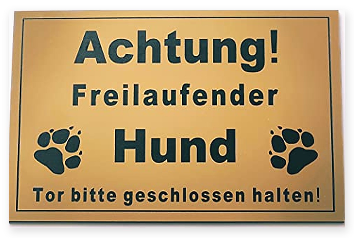 Warnschild Achtung Freilaufender Hund