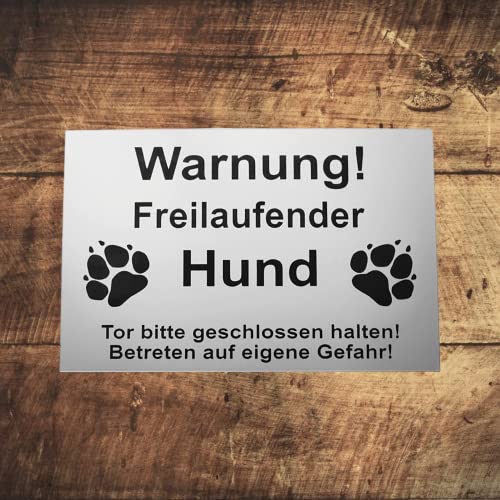 Warnschild Warnung Freilaufender Hund, Tor geschlossen, Betreten verboten