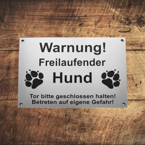 Warnschild Warnung Freilaufender Hund, Tor geschlossen, Betreten verboten