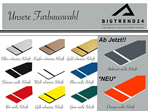 2 Stk Klingelschild Selbstklebend - individuelle Gravur Türschild Briefkastenschild Namensschild